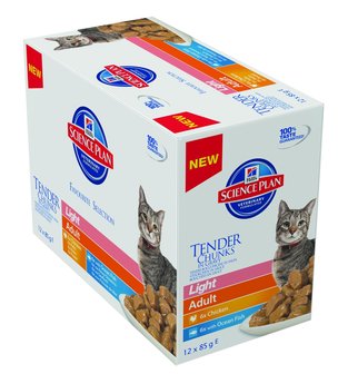 Hill&#039;s Science Plan Feline Adult Light Tender Chunks in Gravy Favourite Selection Multipack 12x85 gr