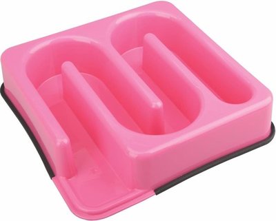 M-PETS labyrinth slow feed bowl square pink